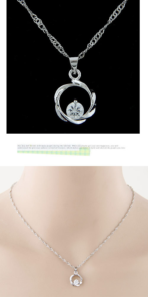 Fashion Dolphin Alloy Plating Artificial Diamond Pendant Necklace 1 Piece