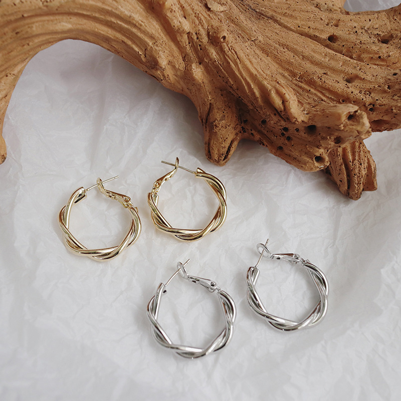 Simple Style Round Metal Plating Hoop Earrings