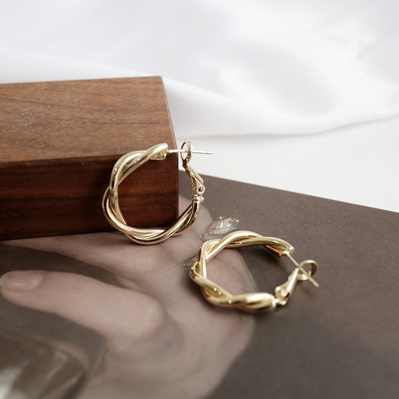 Simple Style Round Metal Plating Hoop Earrings