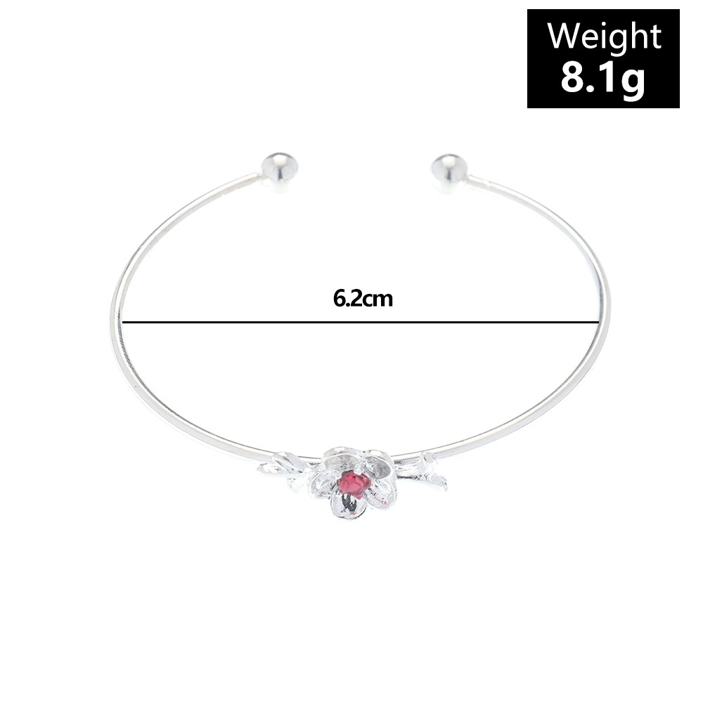 Cute Flower Alloy Plating Rhinestones Bangle 1 Piece