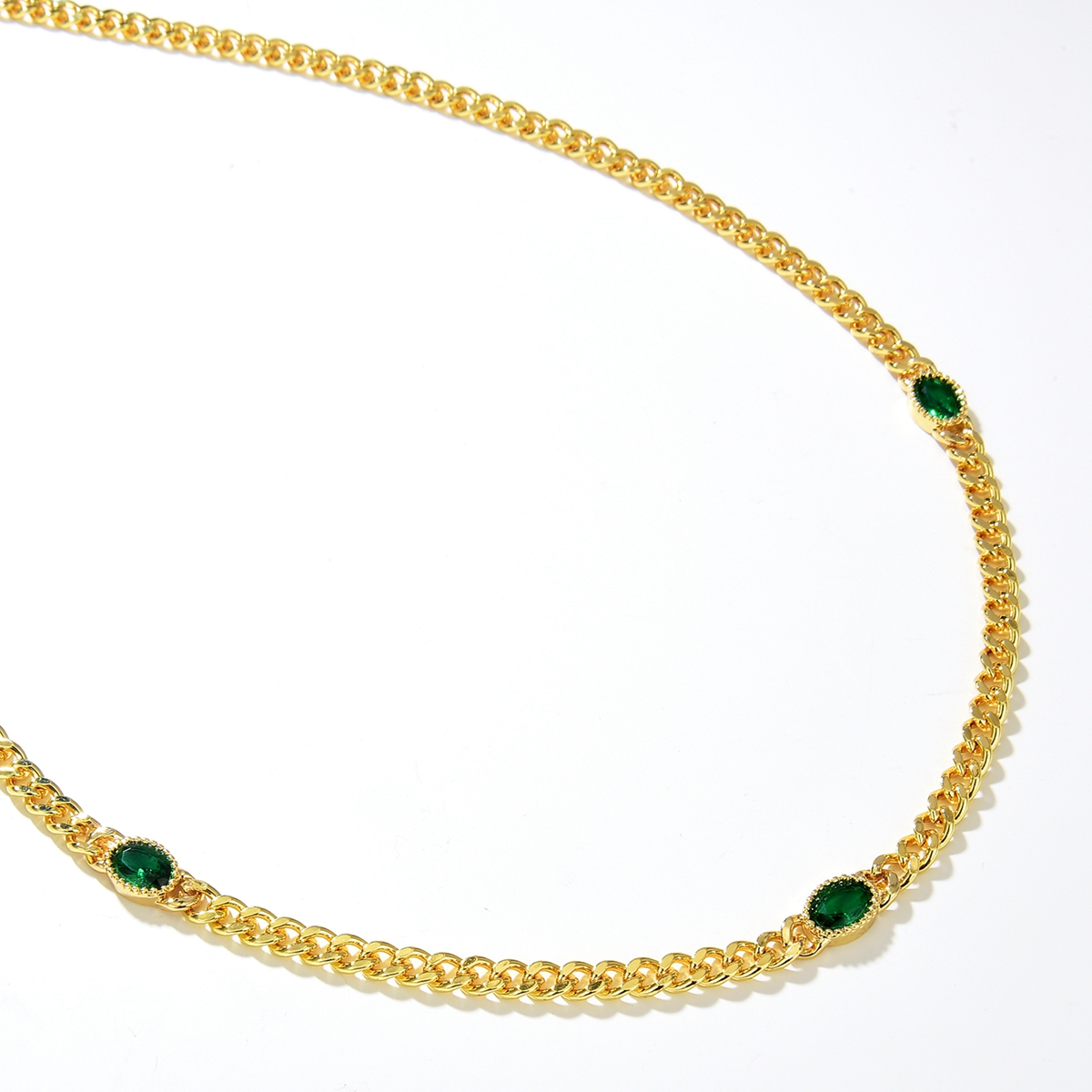 Fashion Oval Copper Necklace Inlay Zircon Copper Necklaces 1 Piece