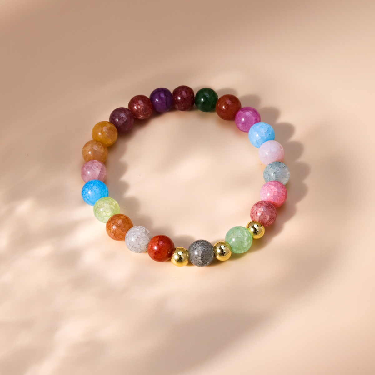 Fashion Round Copper Bracelets Beaded Natural Stone Copper Bracelets 1 Piece