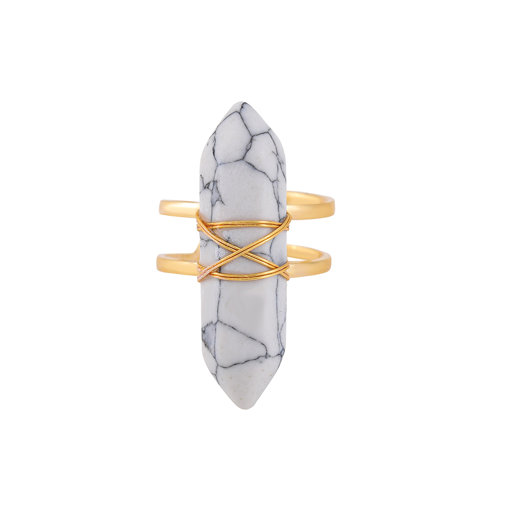 Simple Style Geometric Copper Open Ring Plating Artificial Crystal Copper Rings 1 Piece