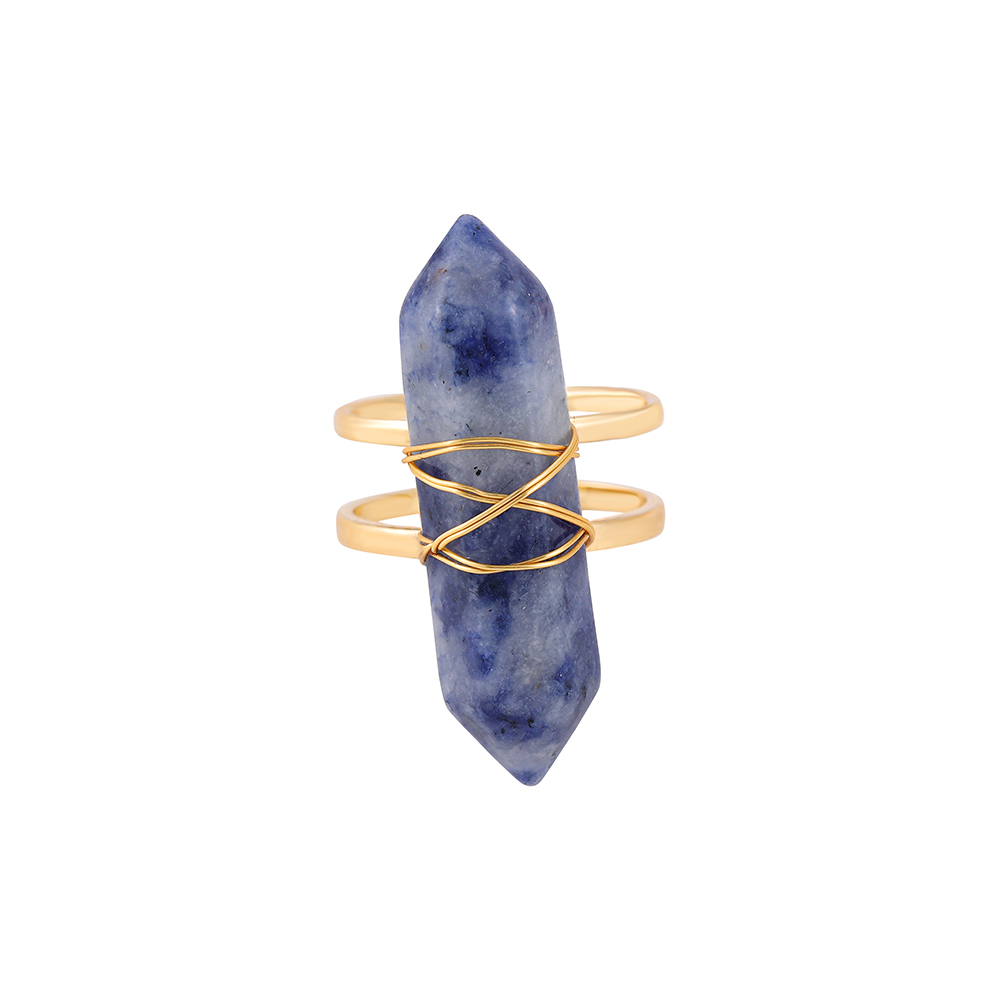 Simple Style Geometric Copper Open Ring Plating Artificial Crystal Copper Rings 1 Piece