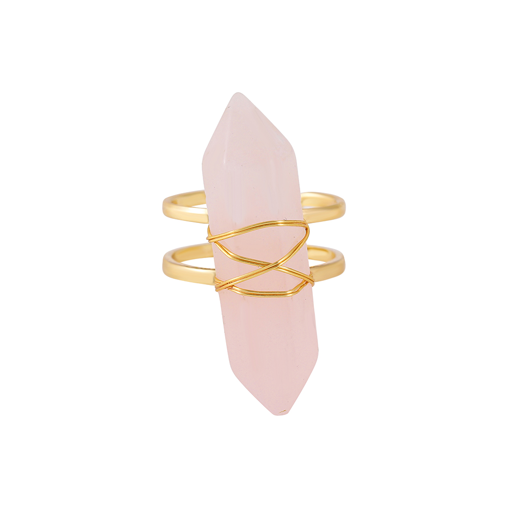 Simple Style Geometric Copper Open Ring Plating Artificial Crystal Copper Rings 1 Piece
