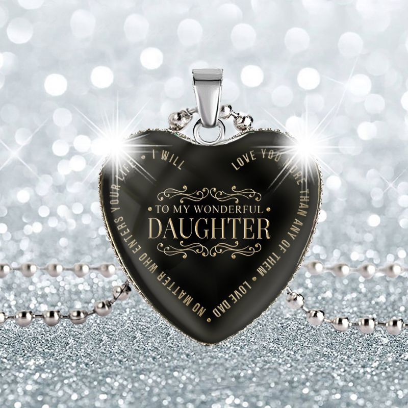 Fashion Letter Alloy Plating Glass Pendant Necklace 1 Piece