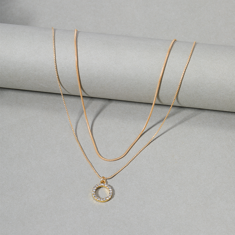 Simple Style Round Alloy Inlay Rhinestones Necklace