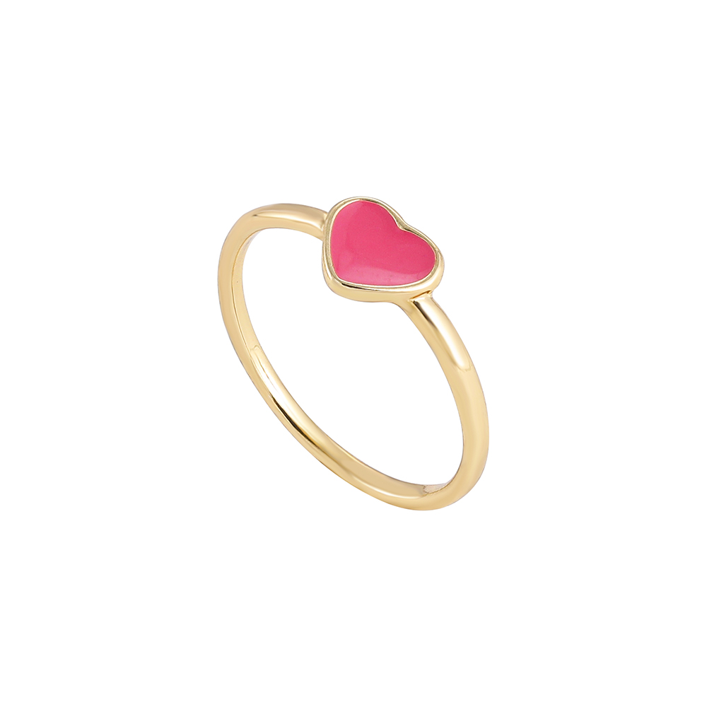 Simple Style Heart Shape Alloy Enamel Rings 1 Piece