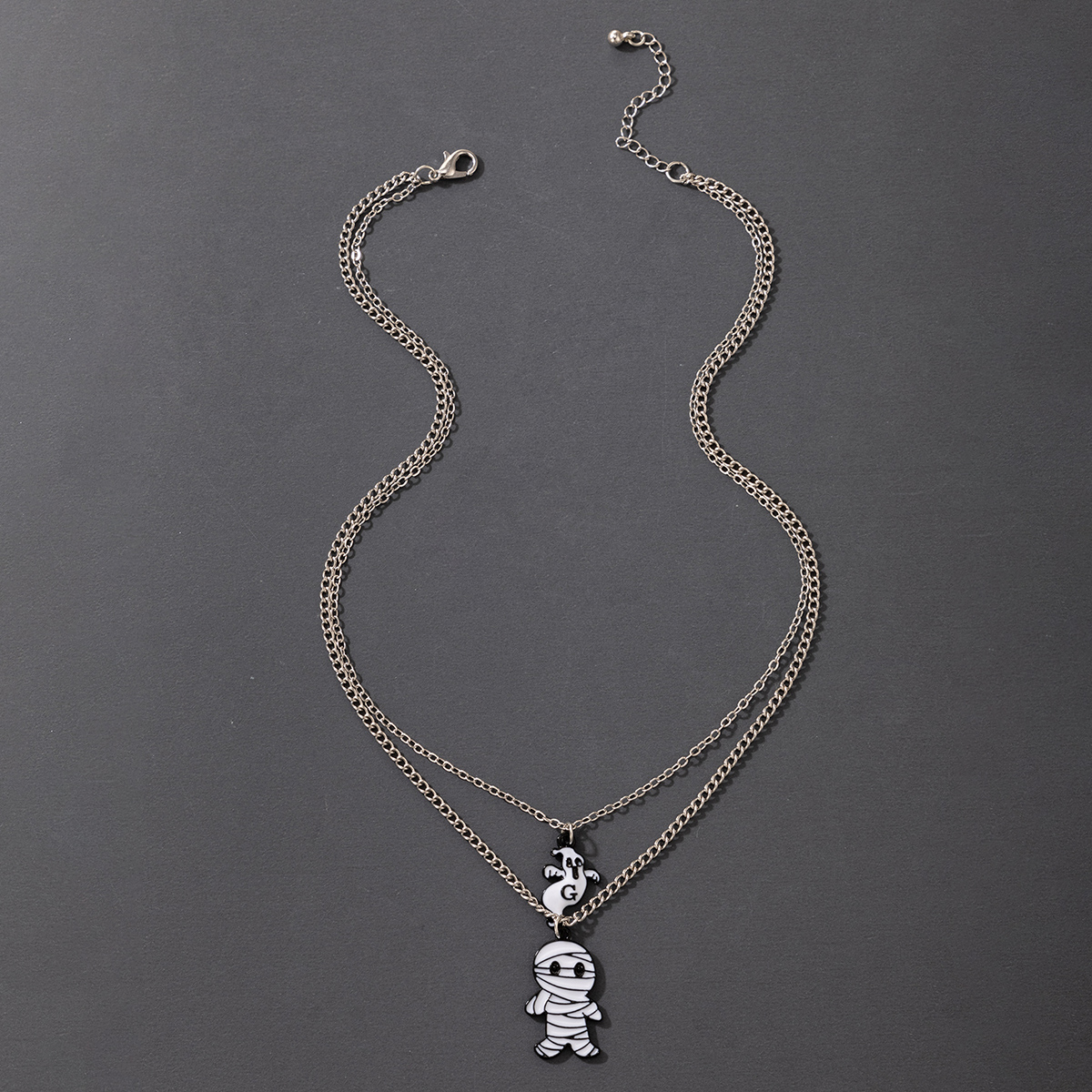 Funny Ghost Alloy Enamel Pendant Necklace