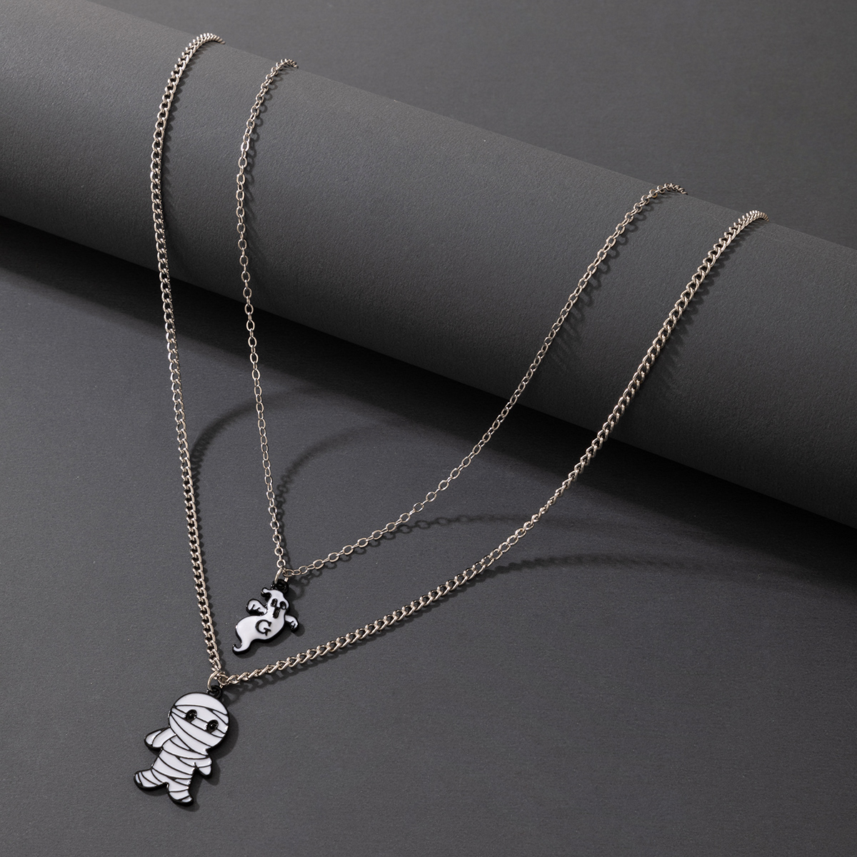 Funny Ghost Alloy Enamel Pendant Necklace