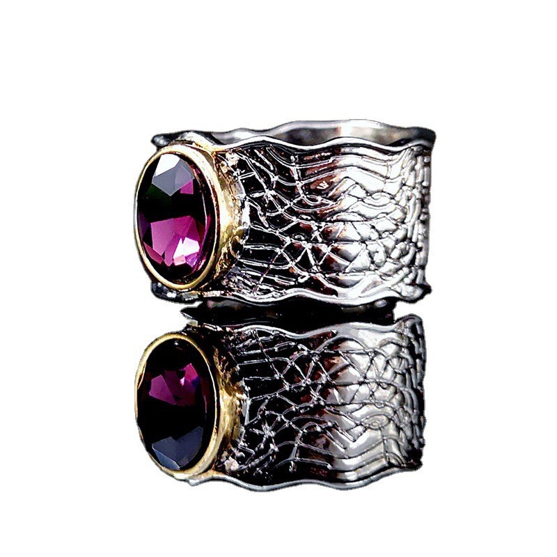 Vintage Style Geometric Alloy Plating Crystal Rings 1 Piece