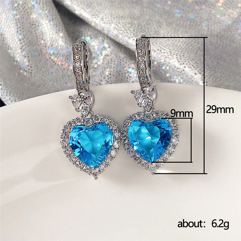 Vintage Style Heart Shape Copper Inlay Artificial Gemstones Artificial Diamond Rings Earrings Neckla