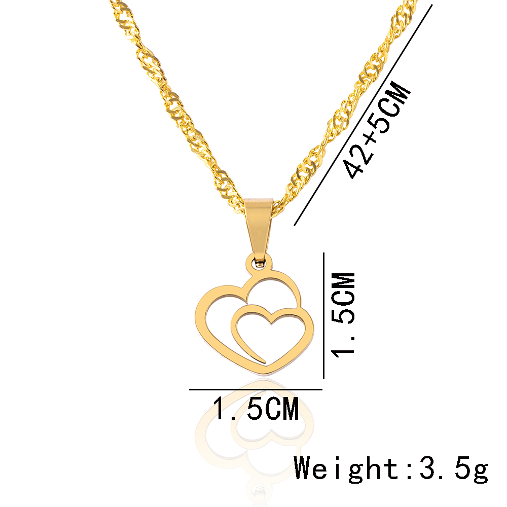 Romantic Heart Shape Stainless Steel Pendant Necklace Plating No Inlaid Stainless Steel Necklaces 1