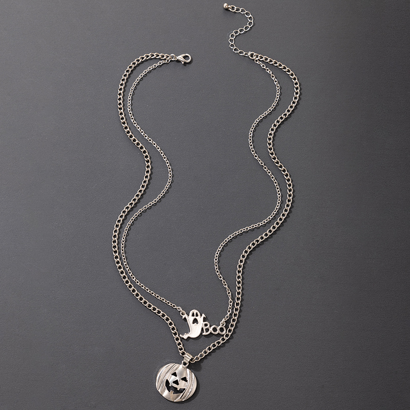 Funny Pumpkin Ghost Alloy Layered Necklaces