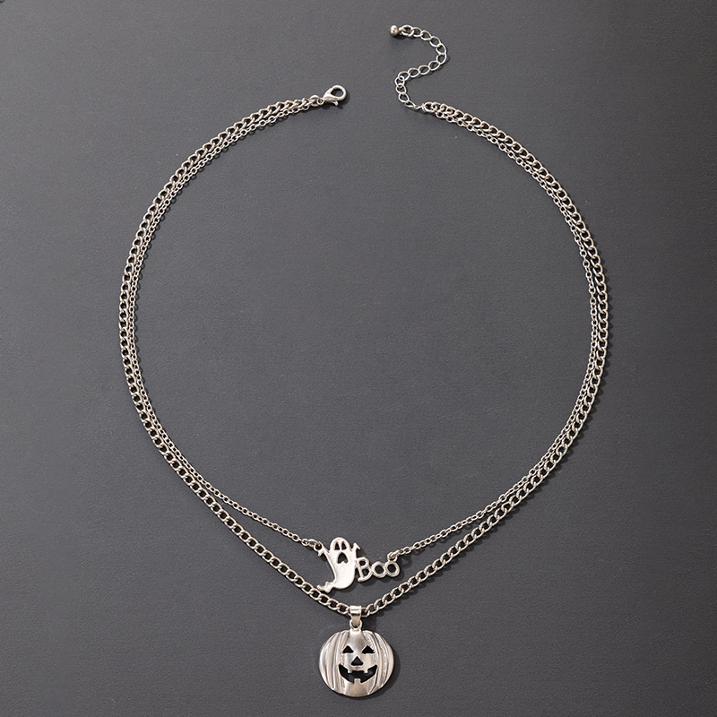 Funny Pumpkin Ghost Alloy Layered Necklaces