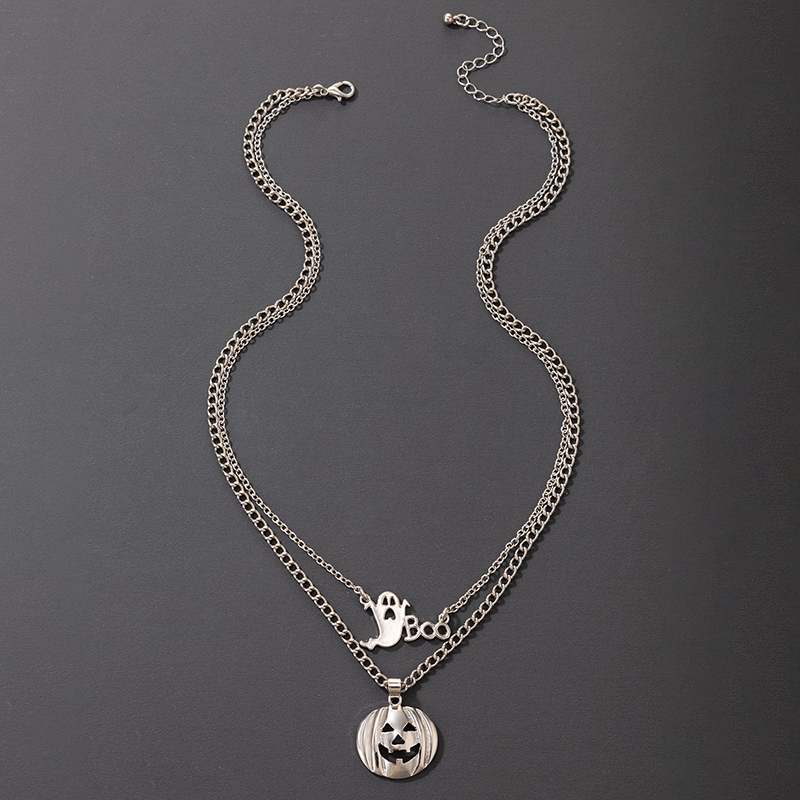 Funny Pumpkin Ghost Alloy Layered Necklaces