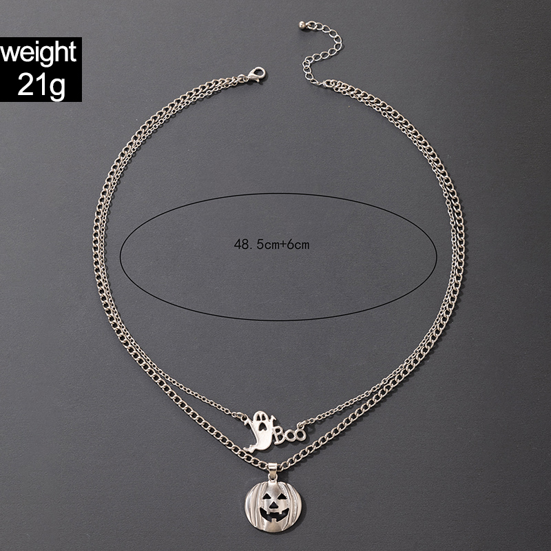 Funny Pumpkin Ghost Alloy Layered Necklaces