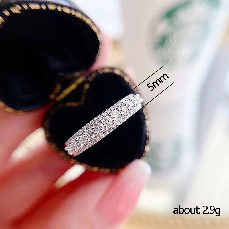 Fashion Geometric Copper Rings Inlay Artificial Diamond Zircon Copper Rings 1 Piece