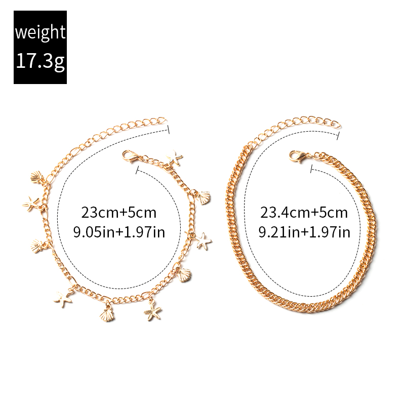 Vacation Geometric Starfish Alloy Anklet 1 Set