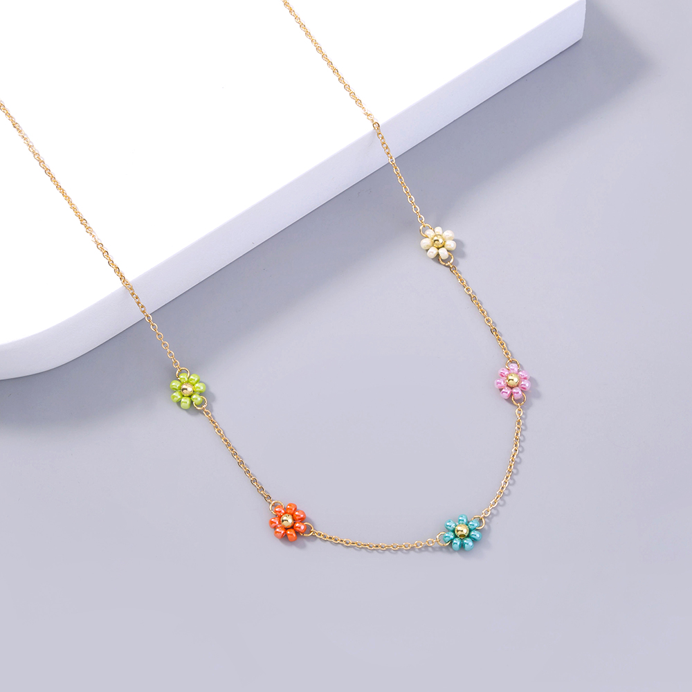 Ethnic Style Star Heart Shape Flower Alloy Resin Inlay Beads Necklace 1 Piece