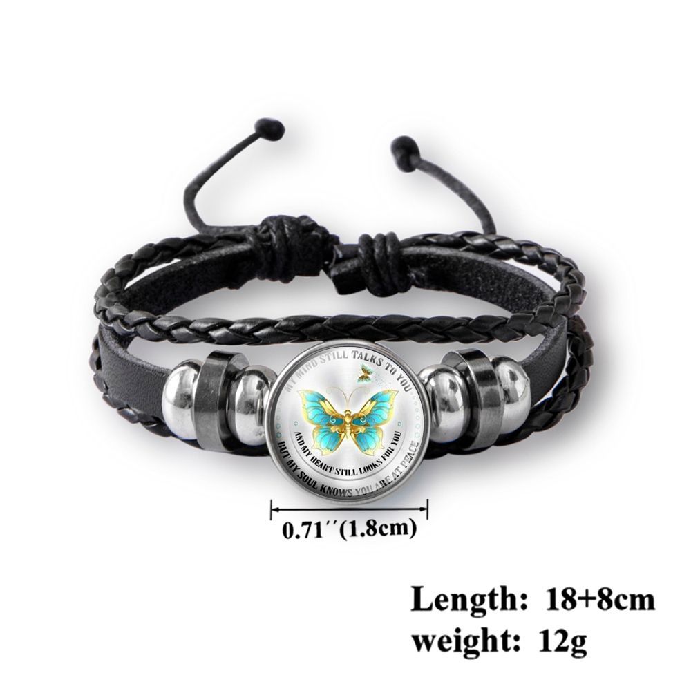 Fashion Butterfly Bird PU Leather Inlay Gem Bracelets 1 Piece