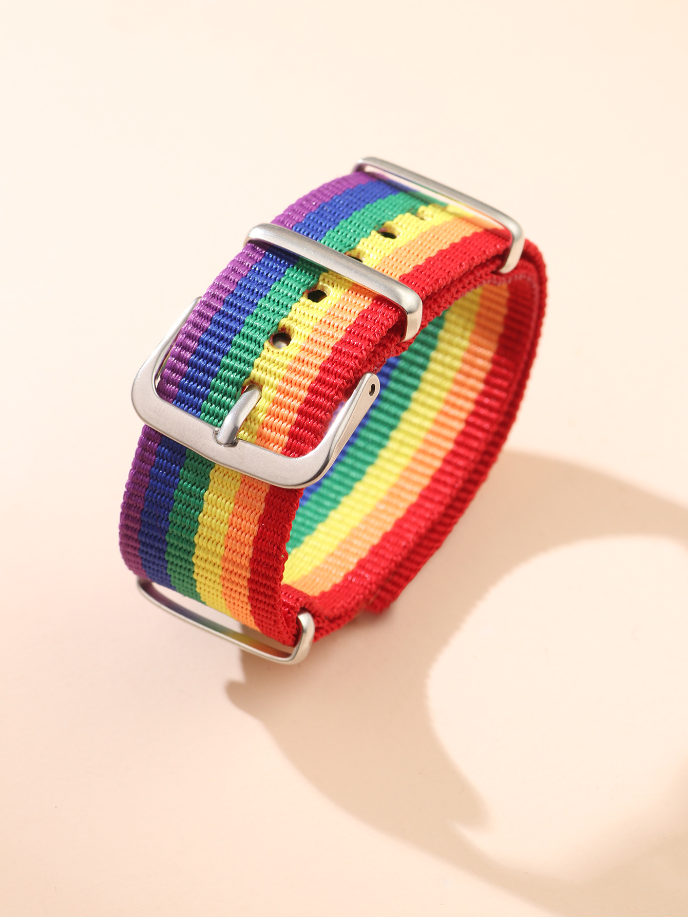 Simple Style Rainbow Polyester Braid Bangle