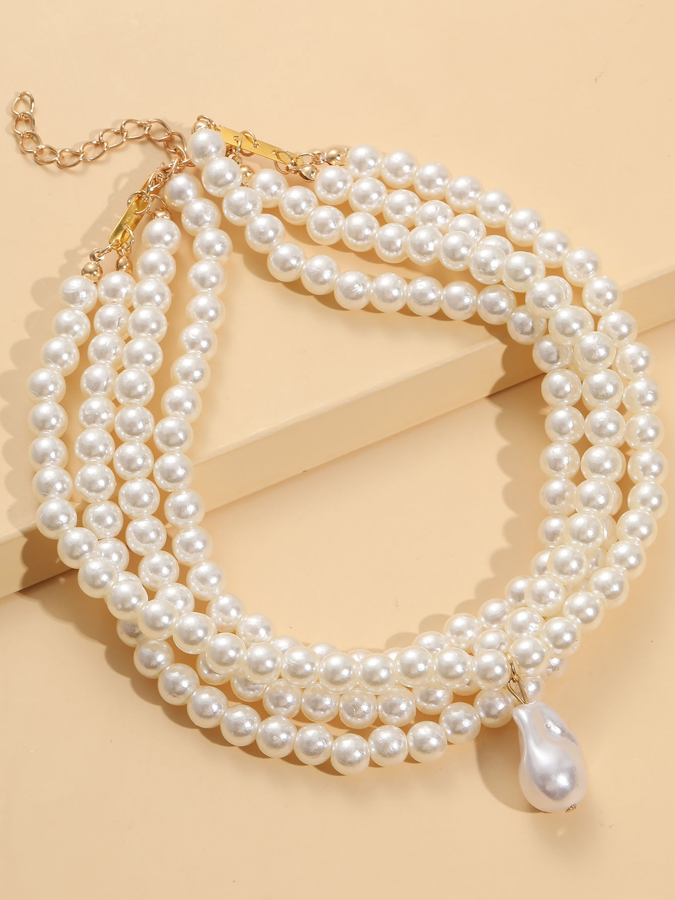 Fashion Irregular Artificial Pearl Beaded Layered Necklaces