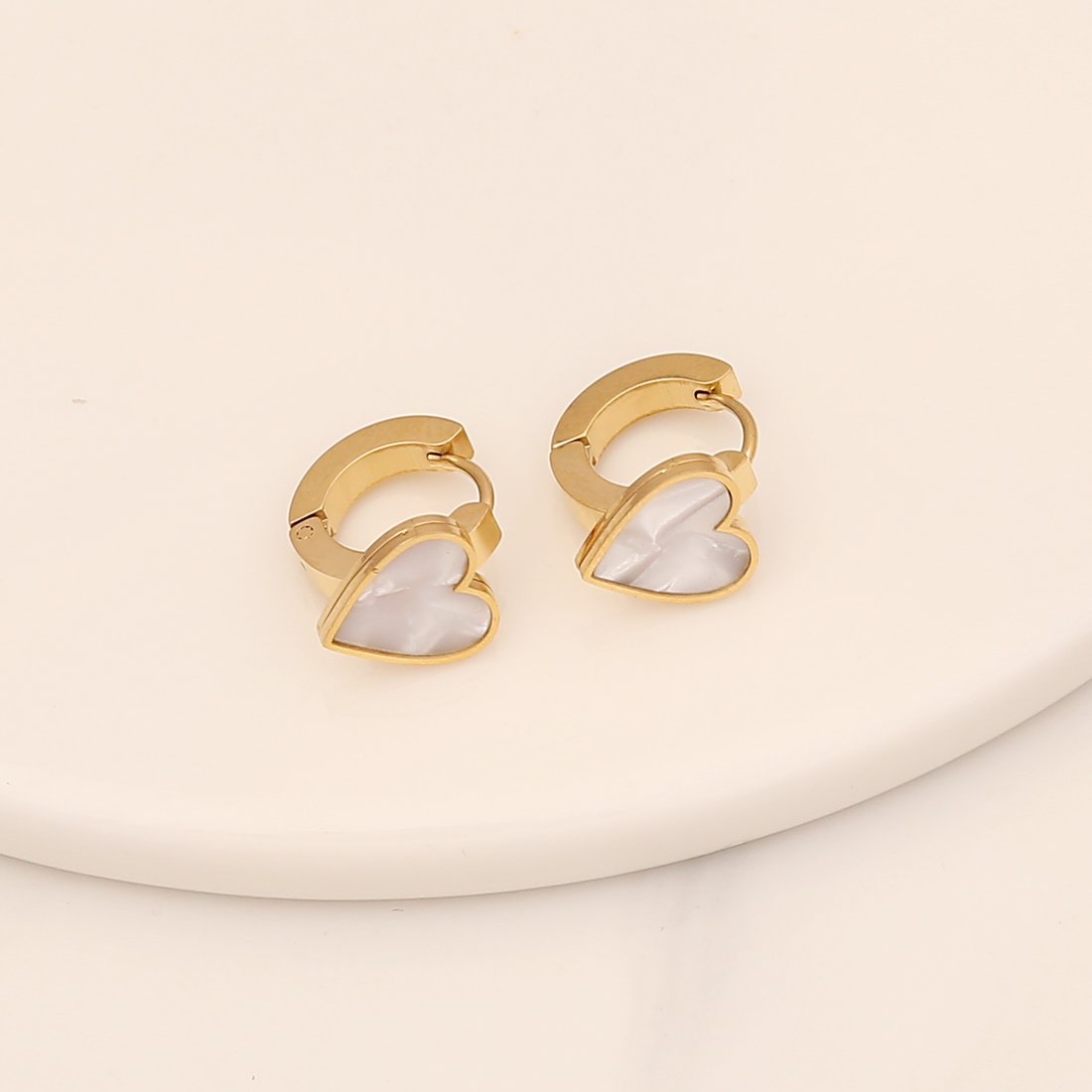 Fashion Heart Shape Butterfly Stainless Steel Earrings Plating Stainless Steel Earrings 1 Pair