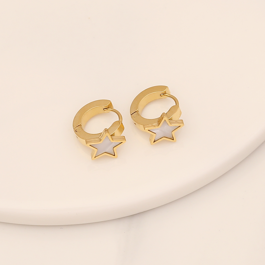 Fashion Heart Shape Butterfly Stainless Steel Earrings Plating Stainless Steel Earrings 1 Pair