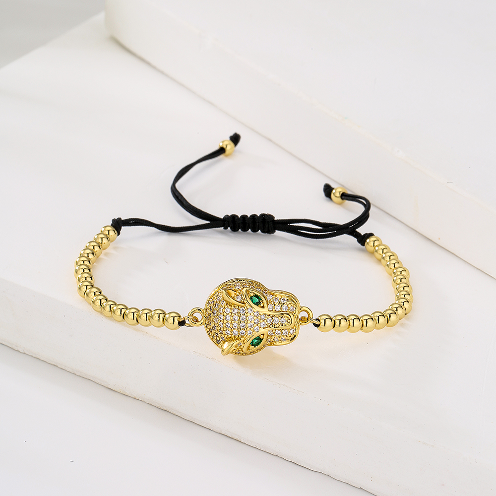 Fashion Leopard Copper Bracelets Gold Plated Zircon Copper Bracelets