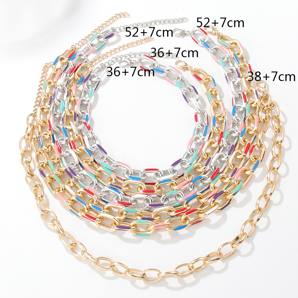 Hip-Hop Geometric Aluminum Plating Necklace