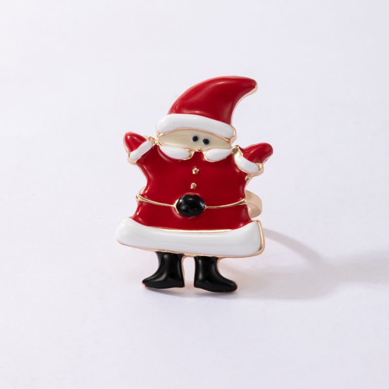 Christmas Santa Claus Alloy Stoving Varnish Rings