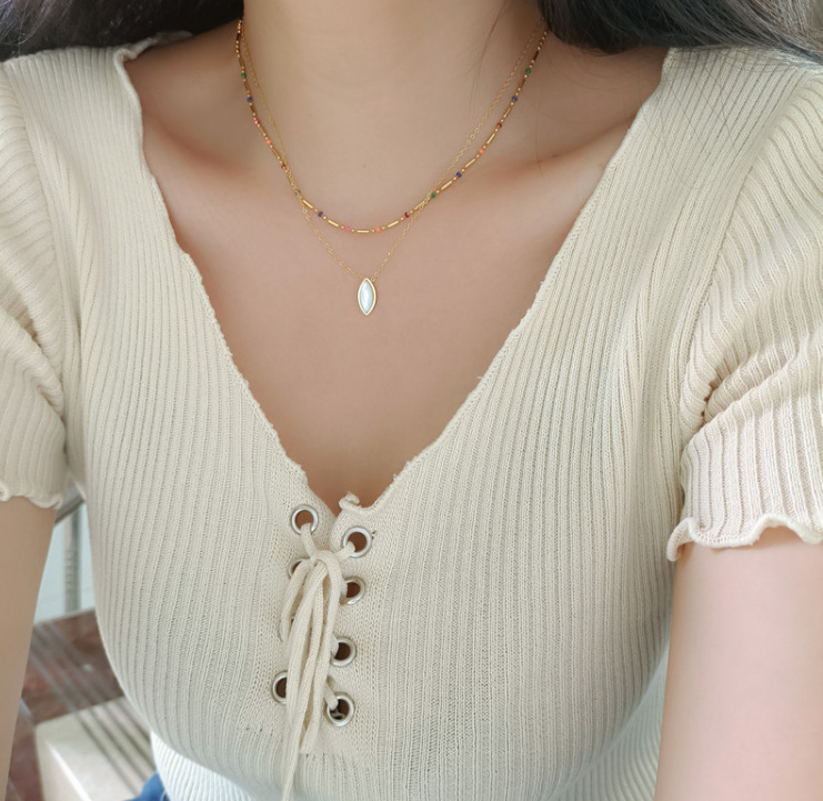 Fashion Geometric Titanium Steel Gold Plated Necklace 1 Piece