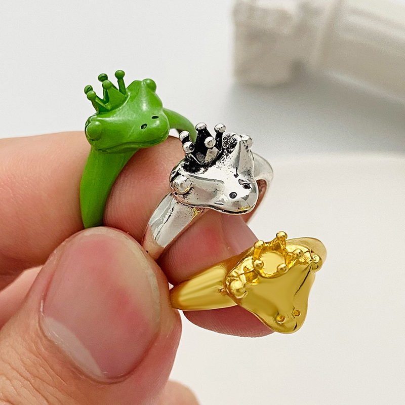 Cartoon Style Frog Alloy Rings 1 Piece