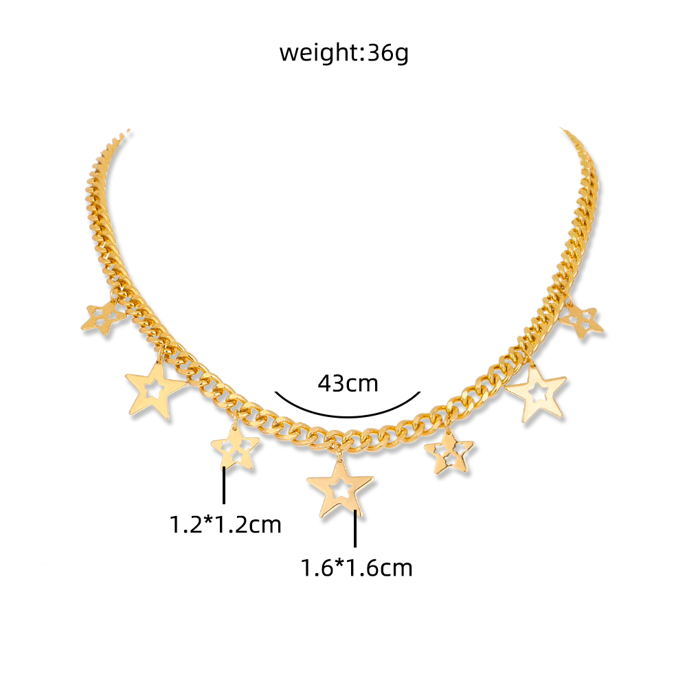 Fashion Star Tassel Heart Shape Aluminium Alloy Inlay Artificial Pearls Zircon Necklace 1 Piece