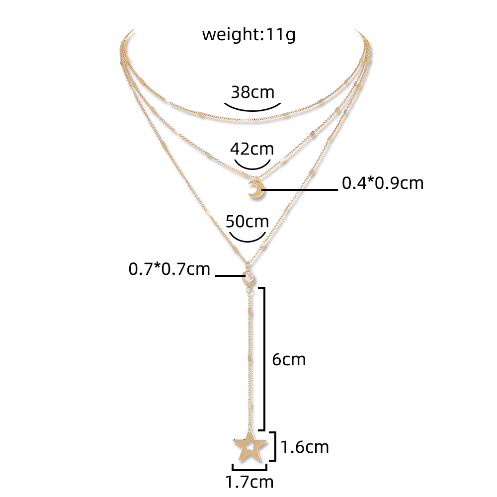 Fashion Star Tassel Heart Shape Aluminium Alloy Inlay Artificial Pearls Zircon Necklace 1 Piece