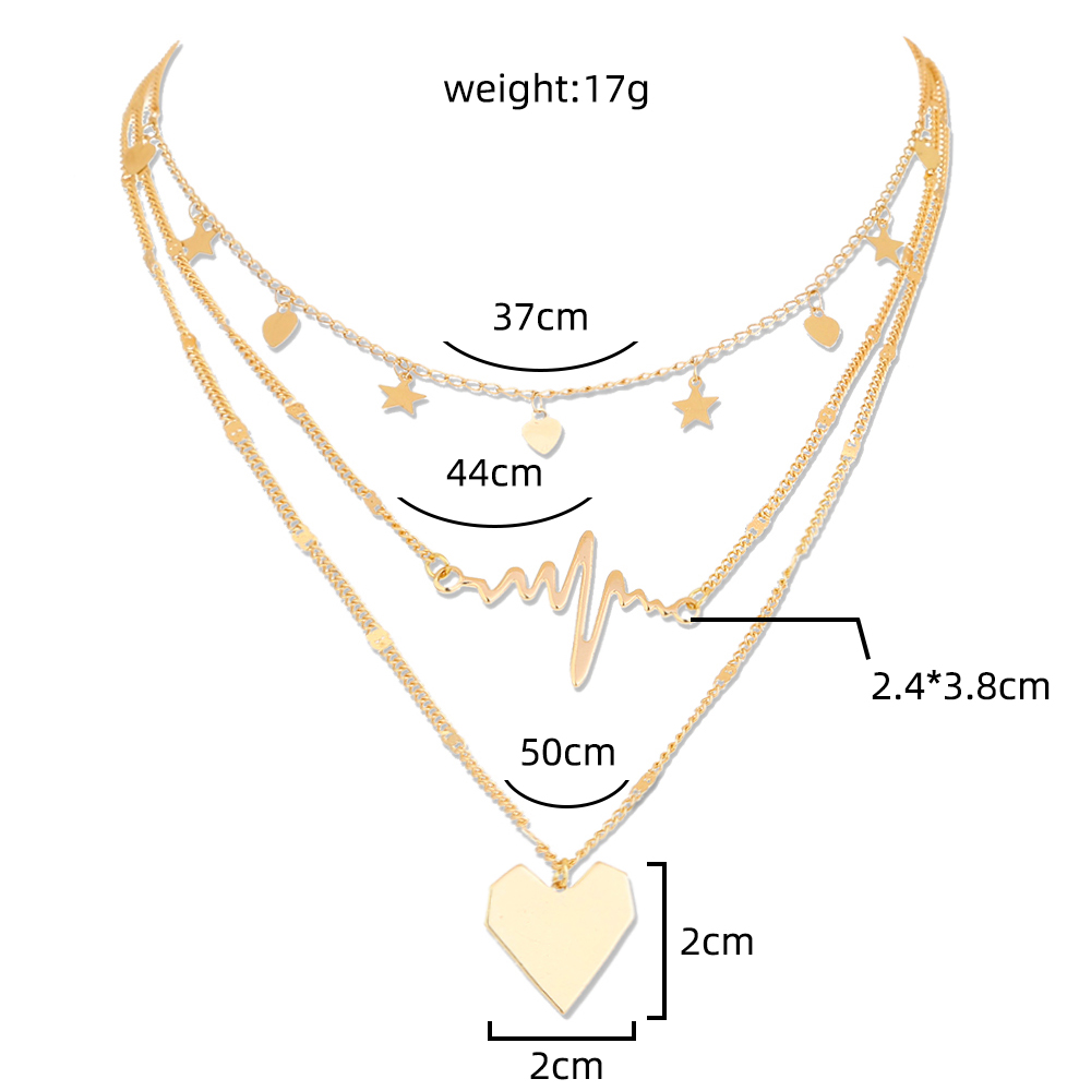 Fashion Star Tassel Heart Shape Aluminium Alloy Inlay Artificial Pearls Zircon Necklace 1 Piece