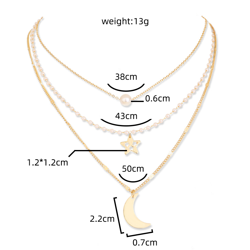 Fashion Star Tassel Heart Shape Aluminium Alloy Inlay Artificial Pearls Zircon Necklace 1 Piece