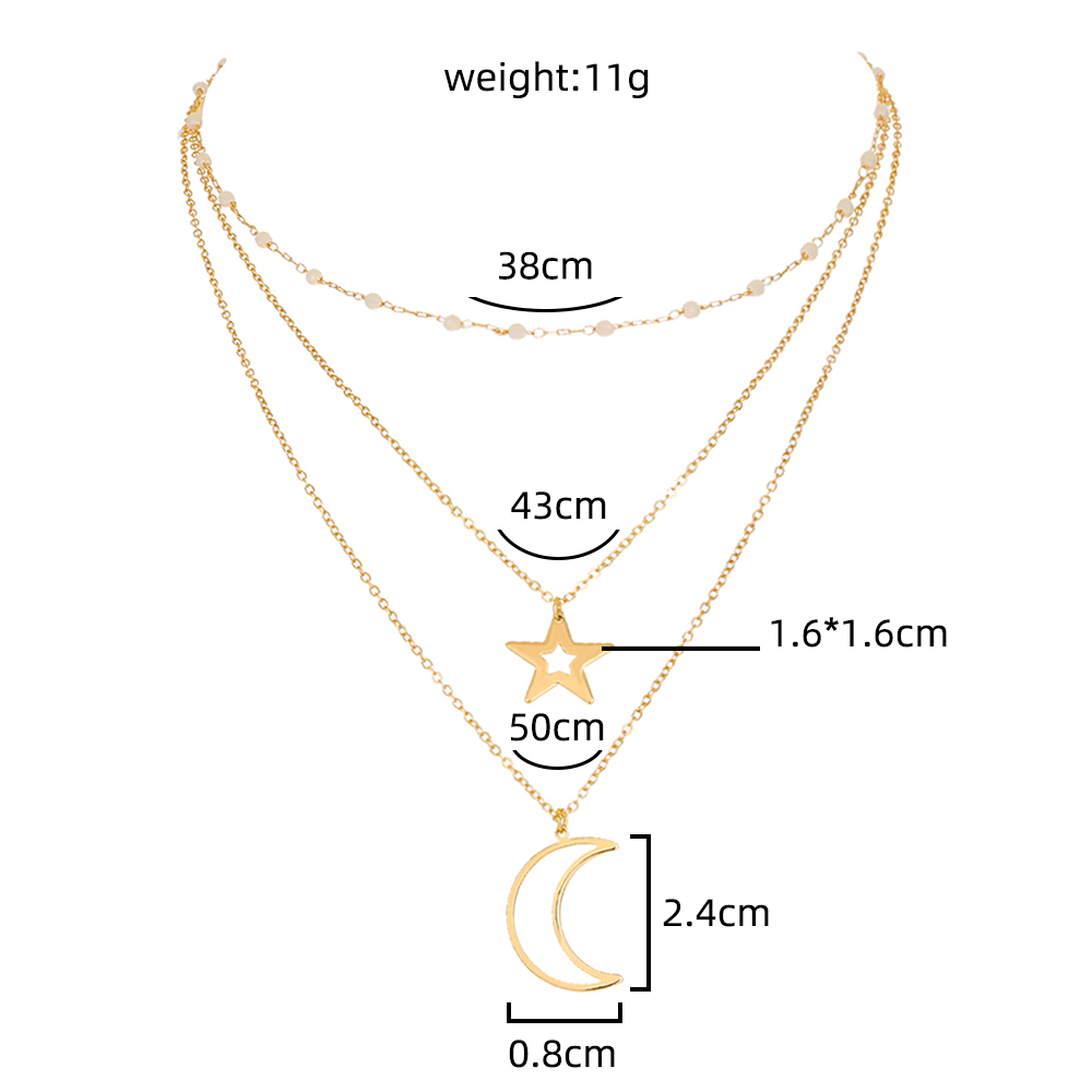 Fashion Star Tassel Heart Shape Aluminium Alloy Inlay Artificial Pearls Zircon Necklace 1 Piece