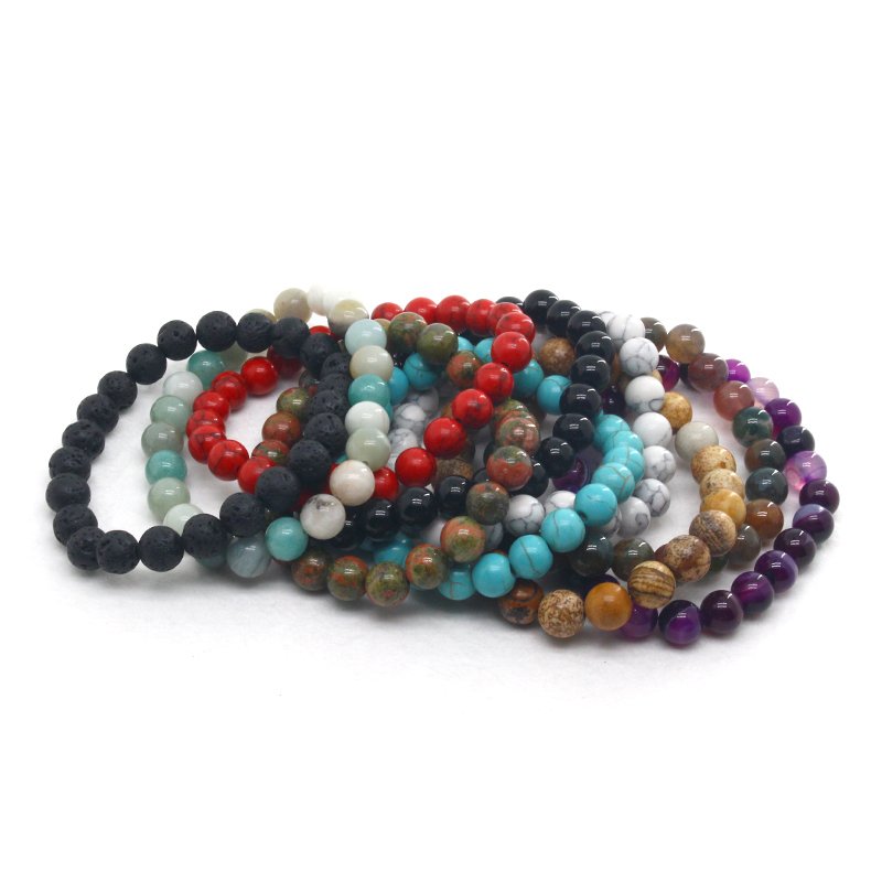 Vintage Style Geometric natural stone Bracelets Beaded 1 Piece