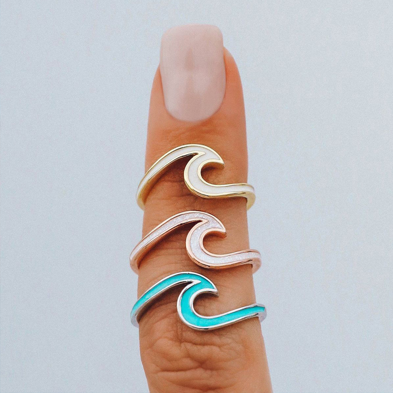 Fashion Solid Color Alloy Enamel Rings