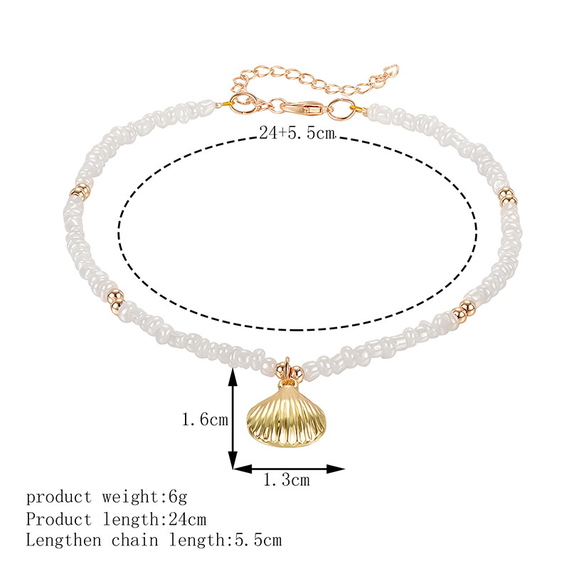 Fashion Shell Alloy Beaded Anklet