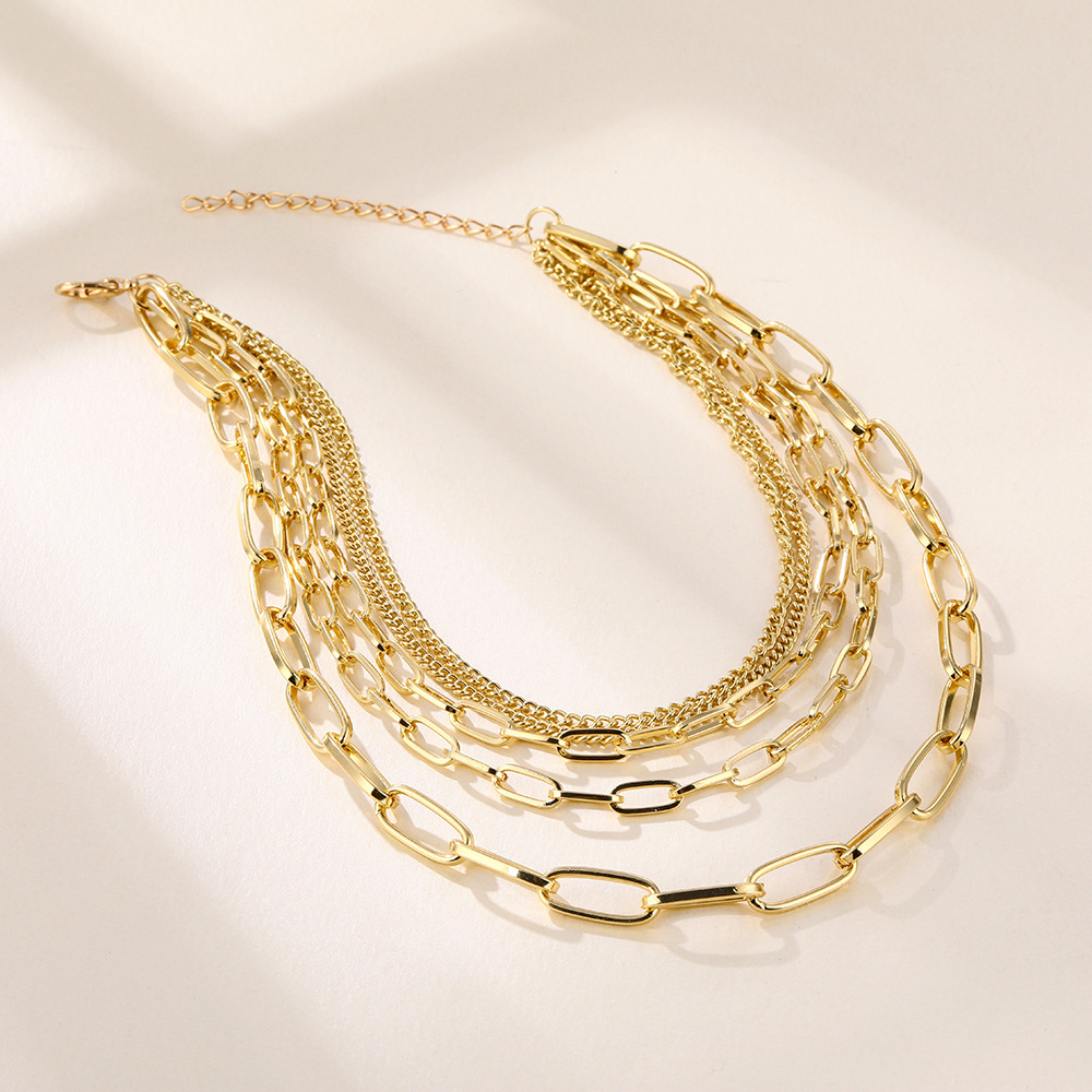 Fashion Solid Color Alloy Layered Necklaces 1 Piece