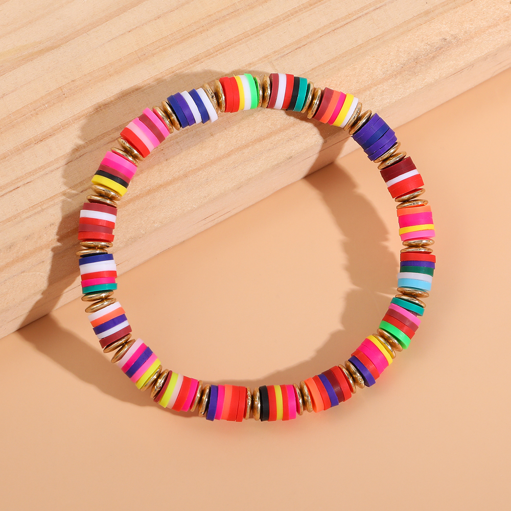 Bohemian Color Block soft clay Beaded Bracelets