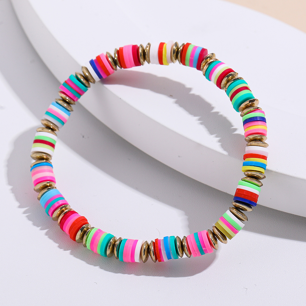 Bohemian Color Block soft clay Beaded Bracelets