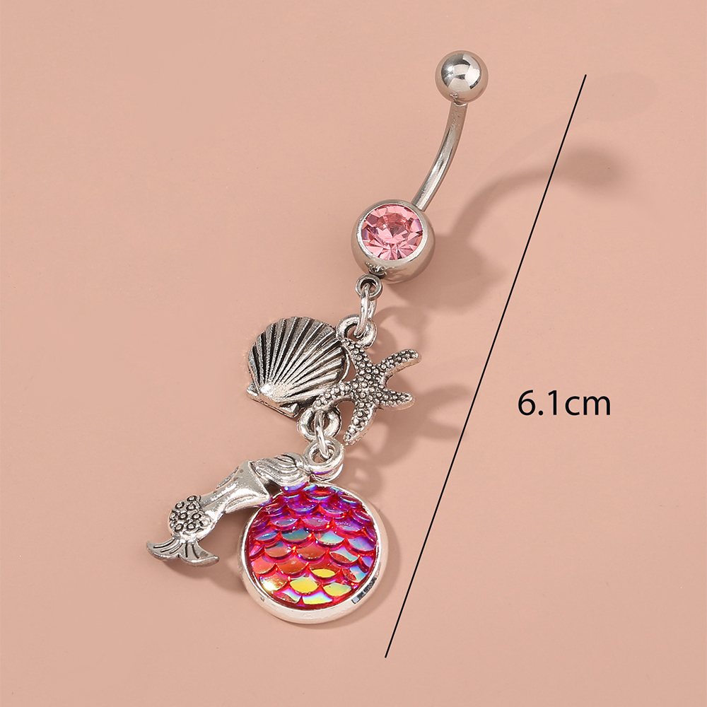 Fashion Butterfly Shell Snowflake Stainless Steel Grommet Eyelet Rhinestones Belly Ring 1 Piece