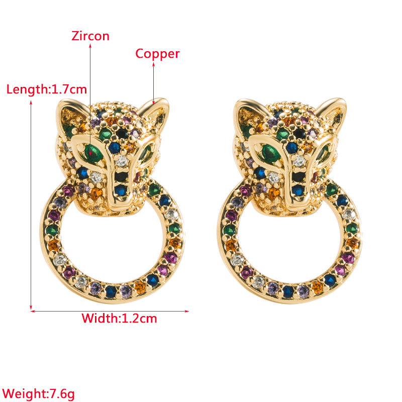 Fashion Heart Shape Eye Copper Ear Studs Plating Zircon Copper Earrings 1 Pair