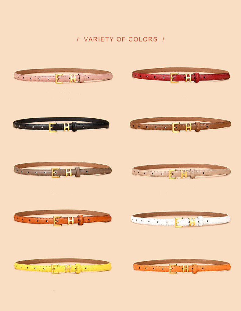 Simple Style Letter Leather Metal Button Belt