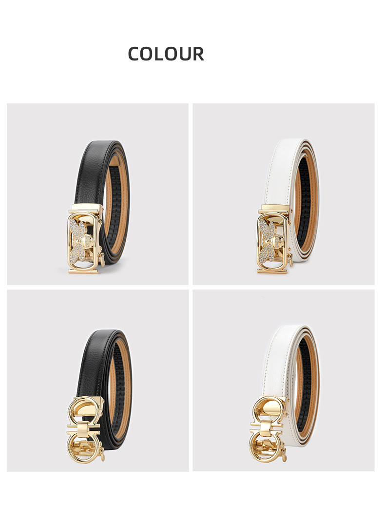Fashion Butterfly Leather Metal Button Rhinestones Belt