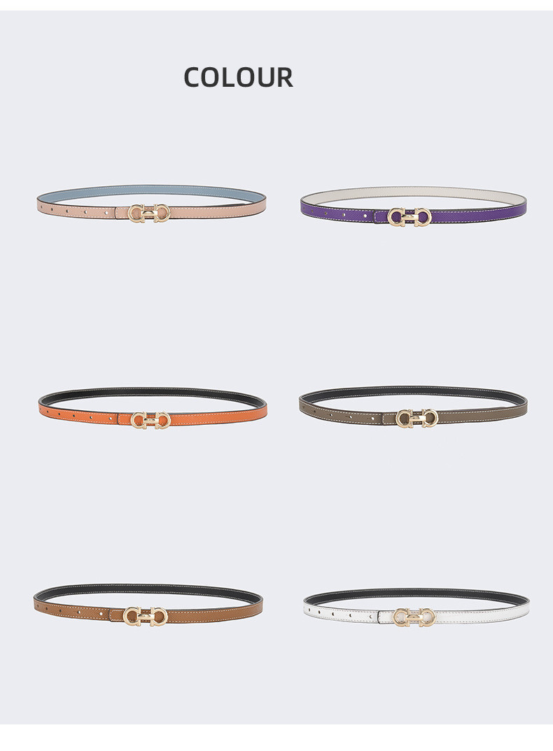 Simple Style Solid Color Leather Metal Button Belt